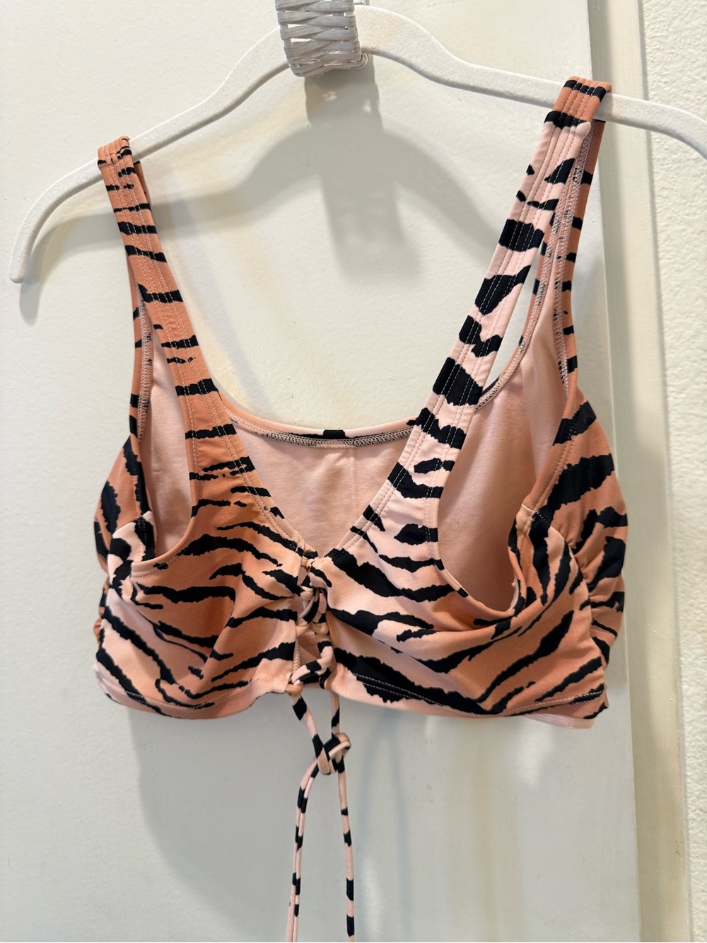 Peach Tiger-Print Bralette bikini swimsuit Top XL - Picture 3 of 5